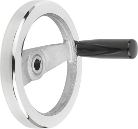 KIPP 2-Speichenhandräder aus Aluminium, gerader Radkranz, mit drehbarem Zylindergriff Produktbild