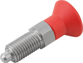 KIPP Arretierbolzen Stahl oder Edelstahl mit Kunststoff-Pilzgriff Produktbild