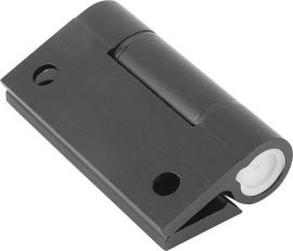 SCHARNIER MIT EINSTELLBARER FRIKTION, FORM:A MIT BEFESTIGUNGSBOHRUNG D=6,3 55X65, A1=38, B1=48, ALUMINIUM SCHWARZ Produktbild