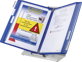 Tischständer A4 grau 10 Tafeln, blau Produktbild