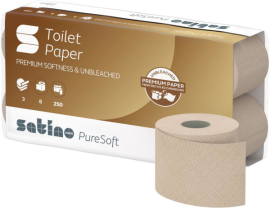 Satino PureSoft Toilettenpapier Kleinrollen 3-lagig 250 Blatt Produktbild