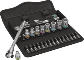 Steckschlüssel-Satz 1/4" ZYKLOP push 28-teilig in Textilbox Wera Produktbild