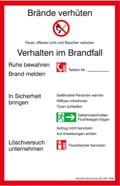 Verbotsschild Kunststoff B200xH300 mm Brandschutzverordnung BRD Produktbild