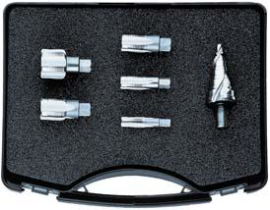 Einschnittgewindebohrer- Satz M12 bis M32 x1,5 mitStufenbohrer 7-32,5mm FORMAT Produktbild