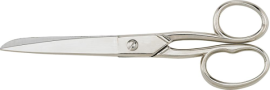 Allzweckschere 180mm vernickelt, 1 rundes und 1 langes Griffauge KIESEL Produktbild