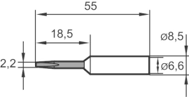 Lötspitze ERSADUR Nr. 8322,2 mm meißel, verlängertErsa Produktbild