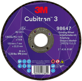3M Cubitron III Schruppscheibe 98647 T27 125 mm x 7,0 mm x 22,23 mm 36+ Produktbild
