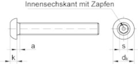Diebstahlhemmende Schrauben ähnlich ISO 7380 Flachrundkopf Edelstahl A2 Produktbild