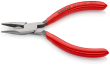 KNIPEX 25 01 125 Flachrundzange mit Schneide (Radiozange) 125 mm schwarz atramentiert mit Kunststoff überzogen poliert SB-Karte/Blister Produktbild img2 S