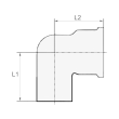 Winkelstück, 90°, innen/außen, G 1/4, Druck 16 bar, Messing blank Produktbild img2 S