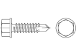DIN 7504 Stahl Form K galvanisch verzinkt Bohrschrauben, mit Blechschrauben-Gew. Produktbild