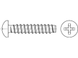 DIN 7981 A 2 Form F-H Linsen-Blechschrauben mit Zapfen, mit Phillips-Kreuzschlit Produktbild