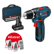 Akku-Bohrschrauber GSR 12V-15, mit 1 x 2.0 Ah, 1 x 4.0 Ah, Zubehör-Set in Tasche Produktbild