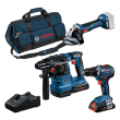 3 Tool Akku Set GSR+GWS+GBH 2x18,0 V 4,0 Ah Ladegerät 18V-40, Tasche Produktbild img1 S