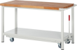 Werkbank fahrbar B1500xT700xH880mm RAL 7035 BMP: 40mm absenkbar,mit Boden Produktbild