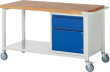 Werkbank fahrbar B1500xT700xH880mm RAL 7035/5010 BMP: 40mm 1 Schublade,1 Tür Produktbild img1 S