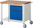 Werkbank fahrbar B1000xT700xH880mm RAL 7035/5010 BMP: 40mm 1 Schublade,1 Tür Produktbild