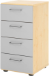 Schrank mit Schubladen 2 Ordnerhöhen 400x420x748 mm Ahorn/Silber Produktbild