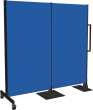 Akustik-Stellwand B2030xT740xH2000 mm RAL 7016/5002 Halbmobil Produktbild
