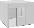 Raumkabine mit wacoTür 1 Fenster, RAL 7035/9010 B3230xT3230xH2610mm LED Deckenelemente VSG Produktbild