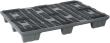 Leichtpalette, grau B800xT1200xH145 mm mit 9 Füßen, nestbar mit Rand Produktbild img1 S