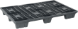 Leichtpalette, grau B800xT1200xH145 mm mit 9 Füßen, nestbar ohne Rand Produktbild img1 S