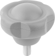 FÜNFSTERNGRIFF ANTIBAKTERIELL D=M10X20 D1=63 H=44, FORM:L THERMOPLAST, GRAU RAL7015 Produktbild