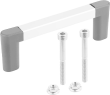 KIPP Bügelgriffe Aluminium mit Kunststoff-Griffschenkel und Deckel, Montage von der Bedienseite Produktbild