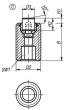 KIPP Pendelauflagen verstellbar, mit O-Ring, auswechselbaren Einsätzen und Innensechskant, Form C, Stahleinsatz abgeflacht, plan Produktbild img2 S