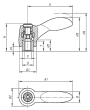KIPP Klemmhebel 2K mit Innengewinde, Gewindeeinsatz Edelstahl Produktbild img2 S