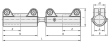ROHRVERBINDER GERADE, FÜR RUNDROHRE, A=30,1, L=184, MIT DOPPELKUGELGELENK, ALUMINIUM GLEITGESCHLIFFEN, KOMP:STAHL Produktbild img2 S