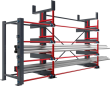 Ausrollregal 1-seitig Armlast 1600kg 4 Ebenen + Dachablage B4940xT1395xH2665mm Produktbild img2 S