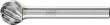 Frässtift HM kugelförmig 1210 rostfrei 6mm 12x10,8mm Pferd Produktbild