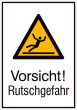 Warnschild Aluminium B262xH371 mm Vorsicht Rutschgefahr Produktbild