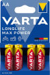Batterie LONGLIFE VARTA Max Power AA 4er Blister Produktbild img1 S