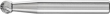 Frässtift HM kugelförmig 0605 3 6mm 6x5,4mm Pferd Produktbild