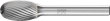 Frässtift HM Tropfenform 1220 3 6mm 12x20mm Pferd Produktbild