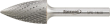 Frässtift HM Spitzbogenform 1630 C 6mm 16x30mm FORMAT Produktbild