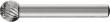 Frässtift HSS kugelförmigF 1009 3 6mm 10x9mm Pferd Produktbild