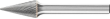 Frässtift HM Spitzkegelform 1020 5 6mm 10x20mm Pferd Produktbild