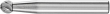 Frässtift HM kugelförmig 0605 rostfrei 6mm 6x5,4mm Pferd Produktbild