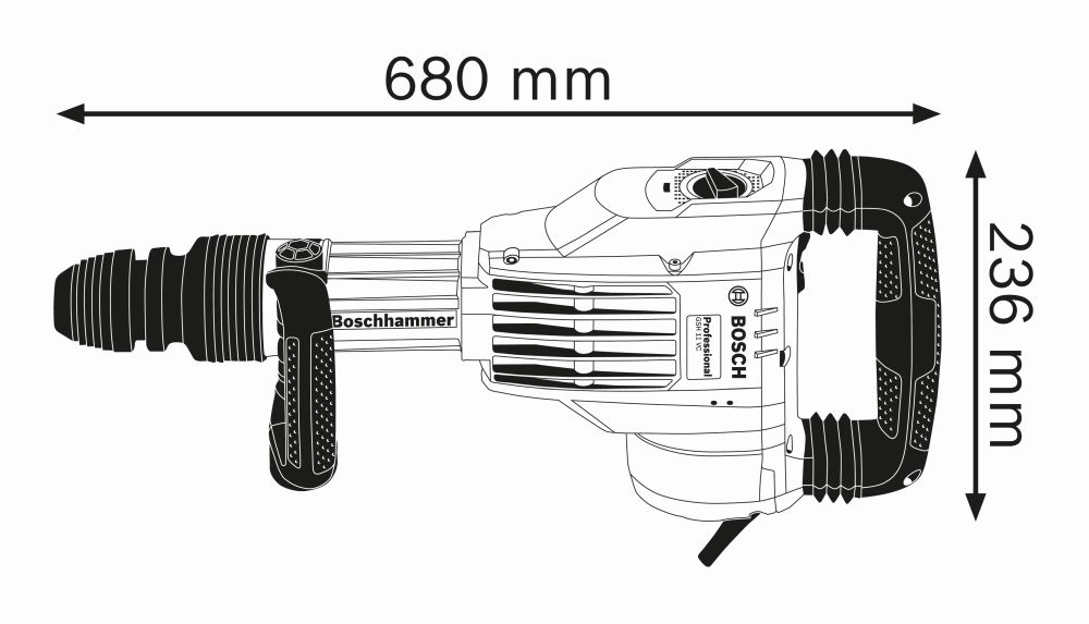 Bosch PRO Schlaghammer mit SDS max GSH 11 VC im Handwerkerkoffer Produktbild img3 L
