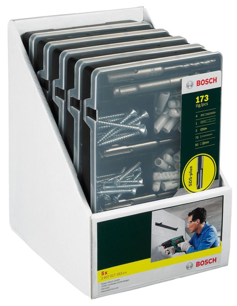 Bosch Fixier-Set 173-teilig, Bohrer, Dübel, Schrauben, Bits in handlicher Sortierbox. Produktbild img2 L