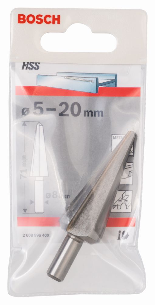 Bosch PRO Blechschälbohrer HSS, zylindrisch, 5 - 20 mm, 71 mm, 8 mm Produktbild img2 L
