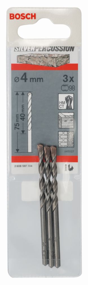 Bosch PRO Betonbohrer CYL-3, 4 x 40 x 75 mm, d 3,3 mm, 3er-Pack Produktbild img2 L