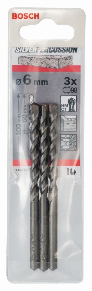 Bosch PRO Betonbohrer CYL-3, 6 x 60 x 100 mm, d 5,5 mm, 3er-Pack Produktbild img2 L