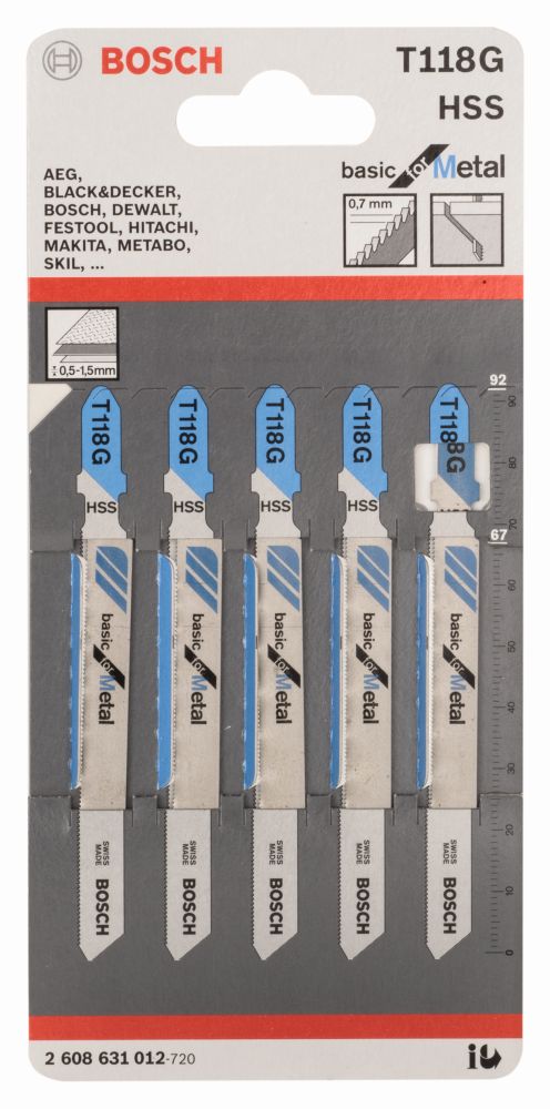 Bosch PRO Stichsägeblatt T 118 G Basic for Metal, 5er-Pack Produktbild img2 L