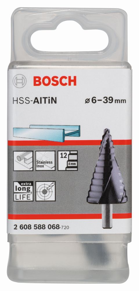 Bosch PRO Stufenbohrer HSS-AlTiN, 6 - 39 mm, 10 mm, 93,5, 12 Stufen Produktbild img2 L