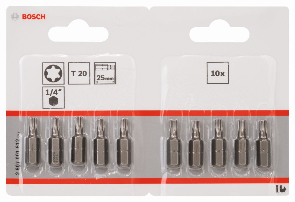 Bosch PRO Schrauberbit Extra-Hart T20, 25 mm, 10er-Pack Produktbild img2 L