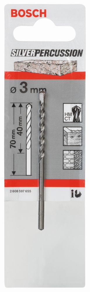 Bosch PRO Betonbohrer CYL-3, 3 x 40 x 70 mm, d 2,8 mm, 1er-Pack Produktbild img2 L